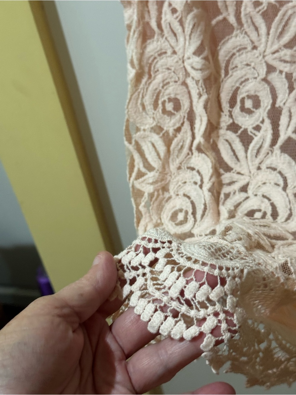 Lauren Michelle Blush Lace Floral Crochet Tank - Picture 2 of 8